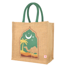 29W x 30H x 18AG FESTIVE PRINT JUTE BAG
