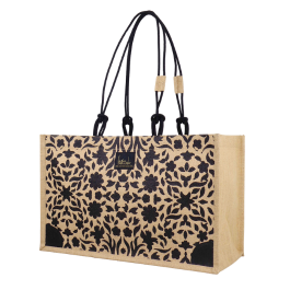 45W x 28H x 20AG FLORAL PRINT JUTE BAG