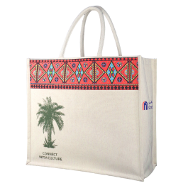 45W x 40H x 20AG(b) HERITAGE PRINT FOLDABLE CANVAS BAG