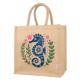29W x 30H x 18AG(1) SEA HORSE PRINT JUTE BAG