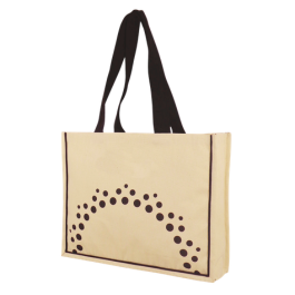 45W x 40H x 20AG NON BLEACHED CANVAS BAG WITH BLACK TAPE HANDLES