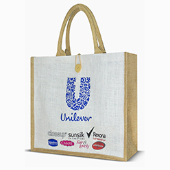 JUTE BAG WITH BUTTON & CORD CLOSER