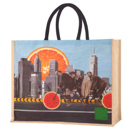 CITYSCAPE OFFSET PRINT LARGE JUCO BAG