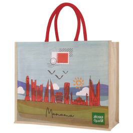 CITYSCAPE OFFSET PRINT LARGE JUCO BAG